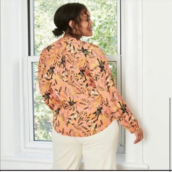 Ava & Viv blouse Womens Size 1X Floral Boho Gypsy Free Flowy popover top X NWT - Picture 2 of 5